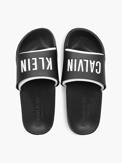 Calvin Klein Cipők HU414128 | Calvin Klein Logo Női Papucs Fekete